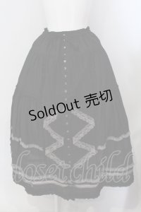 PINK HOUSE / 配色レース使いローンスカート  クロ O-25-05-20-041-LO-SK-OW-OS