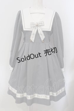 画像1: Amavel / Message Ribbon スクエアセーラーワンピース F グレー O-25-05-20-005-CA-OP-OW-OS