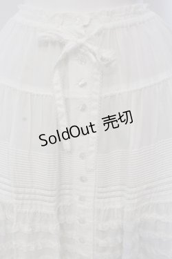 画像2: PINK HOUSE / タック使いピコフリルロングスカート  シロ O-25-05-20-008-LO-SK-OW-OS