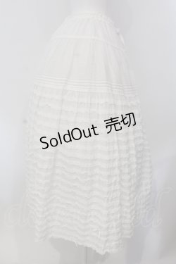 画像3: PINK HOUSE / タック使いピコフリルロングスカート  シロ O-25-05-20-008-LO-SK-OW-OS