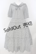 PINK HOUSE / セーラーカラーギンガムチェックミディワンピース  クロ O-25-05-20-009-LO-OP-OW-OS