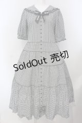 PINK HOUSE / セーラーカラーギンガムチェックミディワンピース  クロ O-25-05-20-009-LO-OP-OW-OS