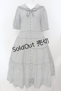 PINK HOUSE / セーラーカラーギンガムチェックミディワンピース  クロ O-25-05-20-009-LO-OP-OW-OS