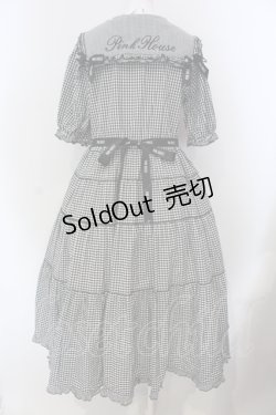 画像4: PINK HOUSE / セーラーカラーギンガムチェックミディワンピース  クロ O-25-05-20-009-LO-OP-OW-OS