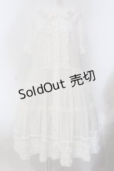 PINK HOUSE / はしごレース使いピコフリルワンピース  シロ O-25-05-20-010-LO-OP-OW-OS