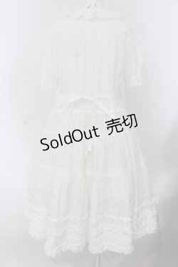 画像4: PINK HOUSE / はしごレース使いピコフリルワンピース  シロ O-25-05-20-010-LO-OP-OW-OS