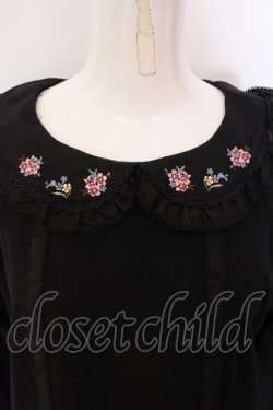 画像2: PINK HOUSE / 小花刺繍襟カットソーブラウス  クロ O-25-05-20-011-LO-BL-OW-OS