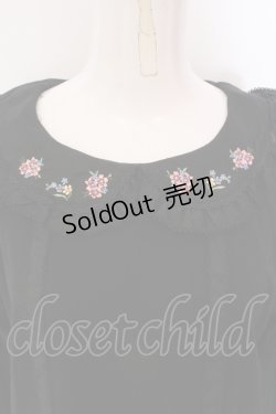 画像2: PINK HOUSE / 小花刺繍襟カットソーブラウス  クロ O-25-05-20-011-LO-BL-OW-ZI