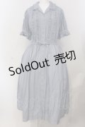 PINK HOUSE / ツイル開襟ワンピース  ブルー O-25-05-20-012-LO-OP-OW-ZI