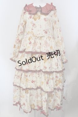 画像1: PINK HOUSE / Animal Happy Jamプリントワンピース  オフ O-25-05-20-013-LO-OP-OW-OS
