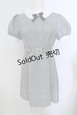画像1: evelyn / グレンチェック襟付きワンピース M グレー O-25-05-20-021-LO-OP-OW-OS