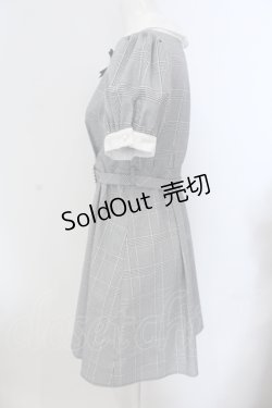 画像2: evelyn / グレンチェック襟付きワンピース M グレー O-25-05-20-021-LO-OP-OW-OS