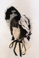 BABY,THE STARS SHINE BRIGHT / Ribbon Princess Palaceボンネット  クロ×シロ O-25-05-22-001-BA-AC-IG-OS