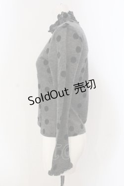 画像2: INGEBORG / ベロアドットカメリアカットソー 9 グレー×クロ O-25-05-22-050-LO-TO-IG-OS