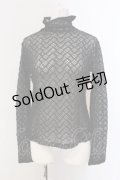 INGEBORG / リボン付き総レースタートルカットソー  クロ O-25-05-22-051-LO-TO-IG-ZI