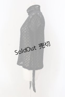 画像2: INGEBORG / リボン付き総レースタートルカットソー  クロ O-25-05-22-051-LO-TO-IG-ZI