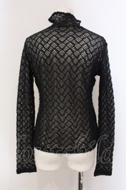 画像3: INGEBORG / リボン付き総レースタートルカットソー  クロ O-25-05-22-051-LO-TO-IG-OS