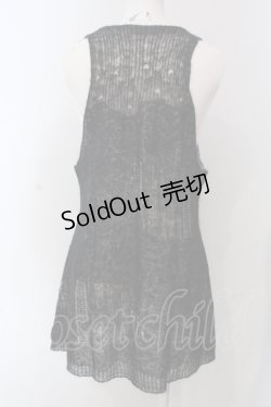 画像3: INGEBORG / ラメ透かし編み ストール付きオーバーニットタンクトップ  クロ O-25-05-22-055-LO-TO-IG-OS