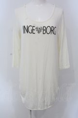 INGEBORG / サイドギャザーロゴロングカットソー 11 アイボリー O-25-05-22-056-LO-TO-IG-ZI