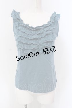 画像1: INGEBORG / レースフリルタンクトップ 9 ブルー O-25-05-22-058-LO-TO-IG-ZT221
