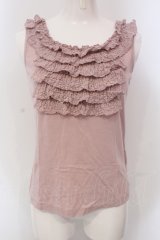 INGEBORG / レースフリルタンクトップ 9 ピンク O-25-05-22-061-LO-TO-IG-ZI
