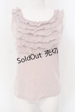 画像1: INGEBORG / レースフリルタンクトップ 9 ピンク O-25-05-22-061-LO-TO-IG-ZI