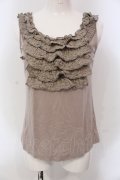 INGEBORG / レースフリルタンクトップ  ベージュ O-25-05-22-062-LO-TO-IG-OS