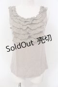 INGEBORG / レースフリルタンクトップ  ベージュ O-25-05-22-062-LO-TO-IG-OS