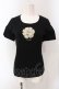 画像1: INGEBORG / カメリアプリントTシャツ 9 クロ O-25-05-22-069-LO-TS-IG-OS (1)