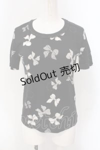 INGEBORG / リボンカメアリアTシャツ 9 クロ O-25-05-22-070-LO-TS-IG-OS