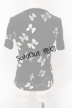 画像2: INGEBORG / リボンカメアリアTシャツ 9 クロ O-25-05-22-070-LO-TS-IG-OS