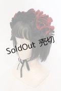 MARBLE / フリル重ねボリュームヘッドドレス  ブラック×レッド O-25-05-22-006-GO-AC-OW-OS