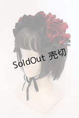 MARBLE / フリル重ねボリュームヘッドドレス  ブラック×レッド O-25-05-22-006-GO-AC-OW-OS