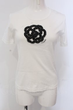画像1: INGEBORG / ドットチュールカメリアTシャツ 9 シロ O-25-05-22-072-LO-TS-IG-OS