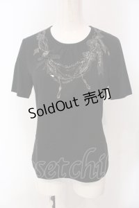 INGEBORG / ネックレスプリントTシャツ 9 クロ O-25-05-22-074-LO-TS-IG-OS
