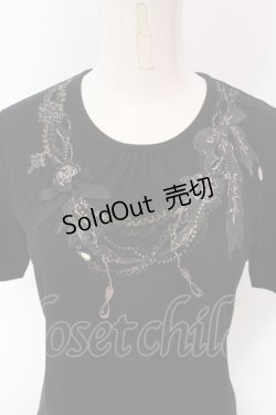 画像2: INGEBORG / ネックレスプリントTシャツ 9 クロ O-25-05-22-074-LO-TS-IG-OS