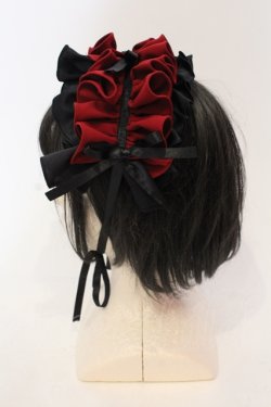 画像3: MARBLE / フリル重ねボリュームヘッドドレス  ブラック×レッド O-25-05-22-006-GO-AC-OW-OS