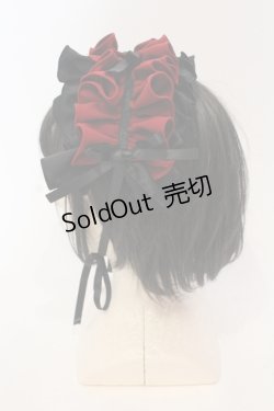 画像3: MARBLE / フリル重ねボリュームヘッドドレス  ブラック×レッド O-25-05-22-006-GO-AC-OW-OS