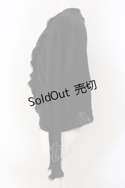 画像2: INGEBORG / 透かし編みテレコフリルカーディガン 11 クロ O-25-05-22-078-LO-TO-IG-OS