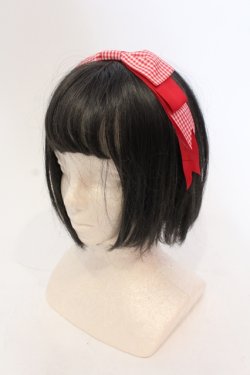 画像1: axes femme kawaii / ギンガムリボンカチューシャ  アカ O-25-05-22-007-AX-AC-OW-OS