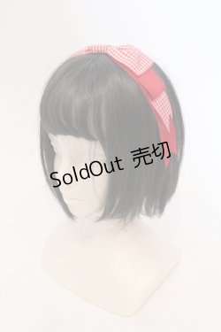 画像1: axes femme kawaii / ギンガムリボンカチューシャ  アカ O-25-05-22-007-AX-AC-OW-OS