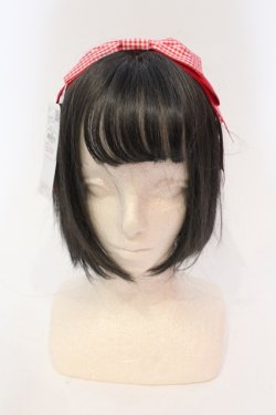 画像2: axes femme kawaii / ギンガムリボンカチューシャ  アカ O-25-05-22-007-AX-AC-OW-OS