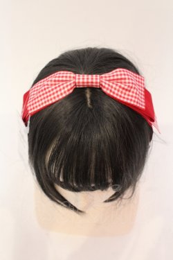 画像3: axes femme kawaii / ギンガムリボンカチューシャ  アカ O-25-05-22-007-AX-AC-OW-OS