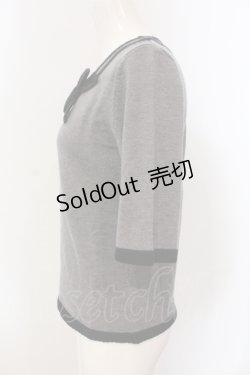 画像2: 【SALE】INGEBORG / リボンニットトップス 9 グレー×クロ O-25-05-22-087-LO-TO-IG-ZT400