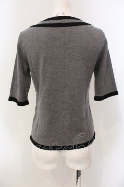 画像3: INGEBORG / リボンニットトップス 9 グレー×クロ O-25-05-22-087-LO-TO-IG-OS