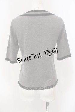 画像3: 【SALE】INGEBORG / リボンニットトップス 9 グレー×クロ O-25-05-22-087-LO-TO-IG-ZT400