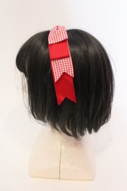 画像4: axes femme kawaii / ギンガムリボンカチューシャ  アカ O-25-05-22-007-AX-AC-OW-OS