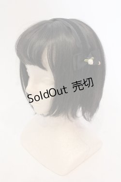 画像1: m petit by misako / NINA'sコラボ AM*NIフラワーカチューシャ  クロ O-25-05-22-009-LO-AC-IG-OS