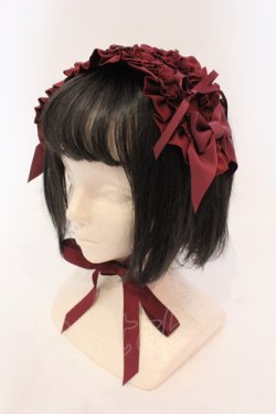 画像1: ALICE and the PIRATES / フランチェスカフリルヘッドドレス  えんじ O-25-05-22-012-PA-AC-IG-OS
