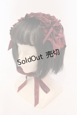 画像1: ALICE and the PIRATES / フランチェスカフリルヘッドドレス  えんじ O-25-05-22-012-PA-AC-IG-OS